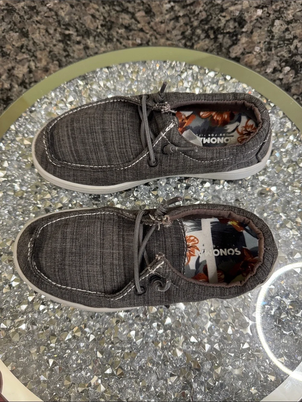 Sonoma Charcoal Fabric Slip-On Sneakers NWOT 2